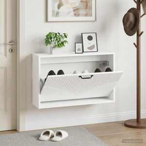 Imagine vidaXL Dulap pentru pantofi montat pe perete HOORN 71 x 17 x 43 cm Alb