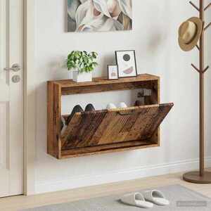 Imagine vidaXL Dulap pentru pantofi montat pe perete HOORN 71 x 17 x 43 cm
