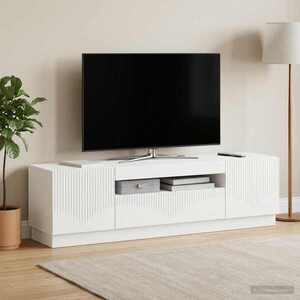 Imagine vidaXL Cabinet TV cu LED Alb Lemn prelucrat