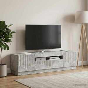 Imagine vidaXL Cabinet TV cu LED Gri Beton Lemn prelucrat