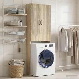 Imagine vidaXL Dulap pentru toaletă HOORN Stejar Sonoma 66 x 25, 5 x 190 cm