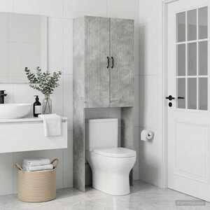 Imagine vidaXL Dulap pentru toaletă HOORN Gri Beton 66 x 25, 5 x 190 cm