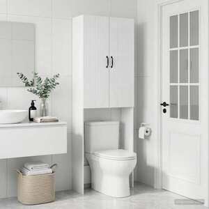 Imagine vidaXL Dulap pentru toaletă HOORN Alb foarte lucios 66 x 25, 5 x 190 cm