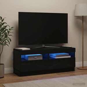 Imagine vidaXL Cabinet TV cu LED Negru Lemn prelucrat