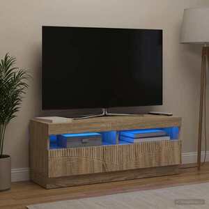 Imagine vidaXL Cabinet TV cu LED Stejar Sonoma Lemn prelucrat
