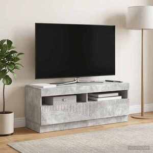 Imagine vidaXL Cabinet TV cu LED Gri Beton Lemn prelucrat