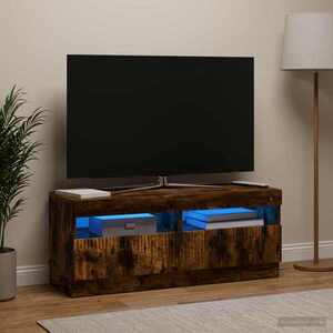 Imagine vidaXL Cabinet TV cu LED Stejar fumuriu Lemn prelucrat