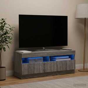 Imagine vidaXL Cabinet TV cu LED Sonoma gri Lemn prelucrat