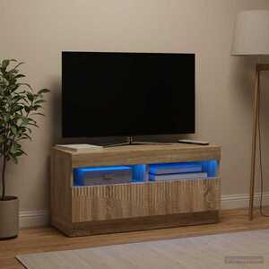 Imagine vidaXL Cabinet TV cu LED Stejar Sonoma Lemn prelucrat