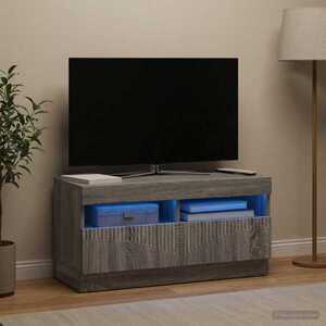 Imagine vidaXL Cabinet TV cu LED Sonoma gri Lemn prelucrat