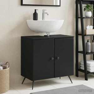 Imagine vidaXL Dulap pentru Chiuveta de Baie BREDA Negru 59, 5 x 31, 5 x 59 cm