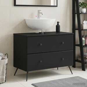Imagine vidaXL Dulap pentru Chiuveta de Baie BREDA Negru 82 x 41 x 59 cm