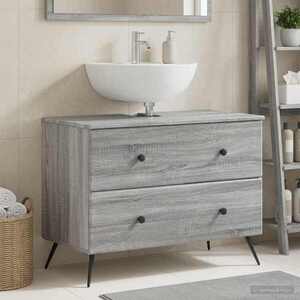 Imagine vidaXL Dulap pentru Chiuveta de Baie BREDA Sonoma gri 82 x 41 x 59 cm