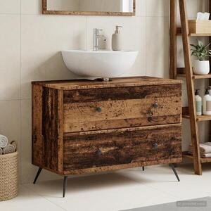 Imagine vidaXL Dulap pentru Chiuveta de Baie BREDA Lemn vechi 82 x 41 x 59 cm