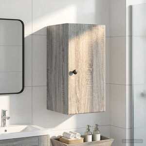 Imagine vidaXL Dulap de perete pentru baie BREDA Sonoma gri 30 x 31 x 59 cm