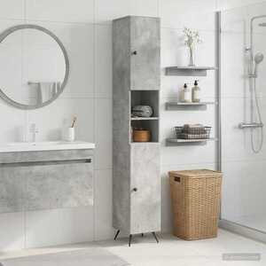 Imagine vidaXL Cabinet de Baie cu Raft Deschis BREDA Gri Beton