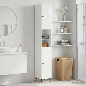 Imagine vidaXL Cabinet de Baie cu Raft Deschis BREDA Alb foarte lucios