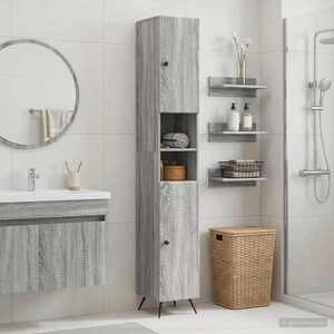 Imagine vidaXL Cabinet de Baie cu Raft Deschis BREDA Sonoma gri