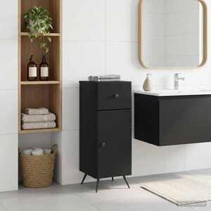 Imagine vidaXL Dulap de Depozitare pentru Baie BREDA Negru 30 x 31 x 80 cm