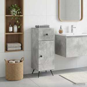 Imagine vidaXL Dulap de Depozitare pentru Baie BREDA Gri Beton 30 x 31 x 80 cm