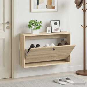 Imagine vidaXL Dulap pentru pantofi montat pe perete BREDA 71 x 17 x 43 cm