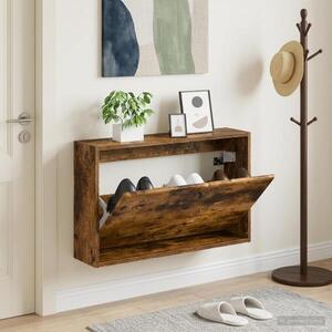 Imagine vidaXL Dulap pentru pantofi montat pe perete BREDA 71 x 17 x 43 cm