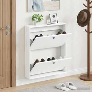 Imagine vidaXL Dulap pentru pantofi montat pe perete BREDA 71 x 17 x 86 cm Alb