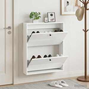 Imagine vidaXL Dulap pentru pantofi montat pe perete BREDA 71 x 17 x 86 cm