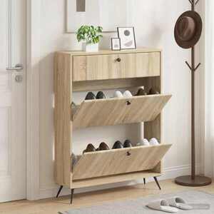 Imagine vidaXL Dulap pentru pantofi BREDA 78 x 24 x 103 cm Lemn prelucrat