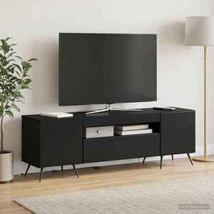 Imagine vidaXL Cabinet TV cu LED Negru Lemn prelucrat
