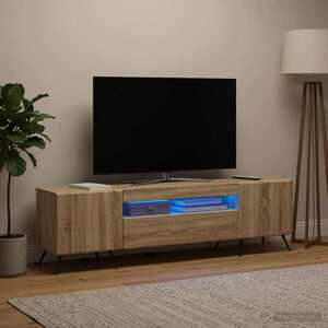 Imagine vidaXL Cabinet TV cu LED Stejar Sonoma Lemn prelucrat