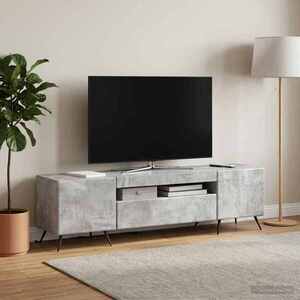 Imagine vidaXL Cabinet TV cu LED Gri Beton Lemn prelucrat