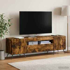 Imagine vidaXL Cabinet TV cu LED Stejar fumuriu Lemn prelucrat
