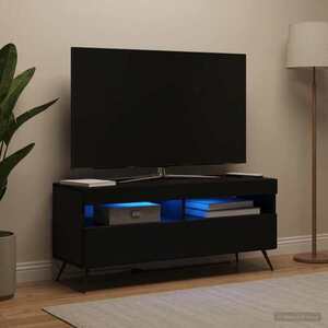 Imagine vidaXL Cabinet TV cu LED Negru Lemn prelucrat