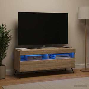 Imagine vidaXL Cabinet TV cu LED Stejar Sonoma Lemn prelucrat