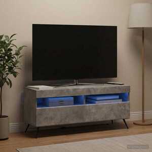 Imagine vidaXL Cabinet TV cu LED Gri Beton Lemn prelucrat