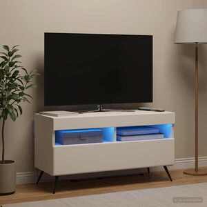Imagine vidaXL Cabinet TV cu LED Alb Lemn prelucrat