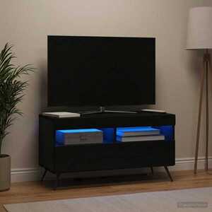 Imagine vidaXL Cabinet TV cu LED Negru Lemn prelucrat