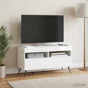 Imagine vidaXL Cabinet TV cu LED BREDA Alb foarte lucios Lemn prelucrat