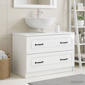 Imagine vidaXL Dulap pentru Chiuveta de Baie UTRECHT Alb foarte lucios