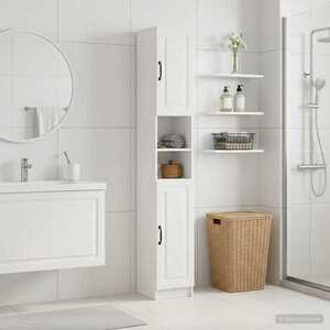 Imagine vidaXL Cabinet de Baie cu Raft Deschis UTRECHT Alb 30 x 31 x 187 cm