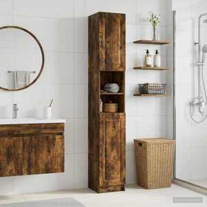 Imagine vidaXL Cabinet de Baie cu Raft Deschis UTRECHT Stejar fumuriu