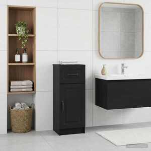 Imagine vidaXL Dulap de Depozitare pentru Baie UTRECHT Negru 30 x 31 x 77 cm