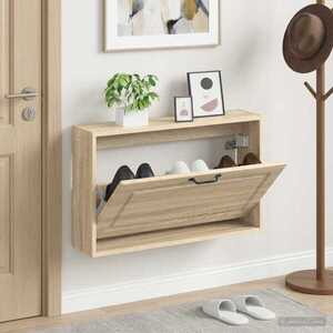 Imagine vidaXL Dulap pentru pantofi montat pe perete UTRECHT 71 x 17 x 43 cm