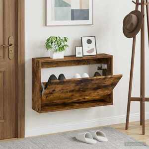 Imagine vidaXL Dulap pentru pantofi montat pe perete UTRECHT 71 x 17 x 43 cm