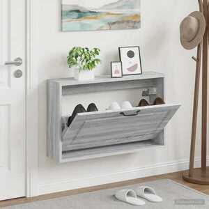 Imagine vidaXL Dulap pentru pantofi montat pe perete UTRECHT 71 x 17 x 43 cm