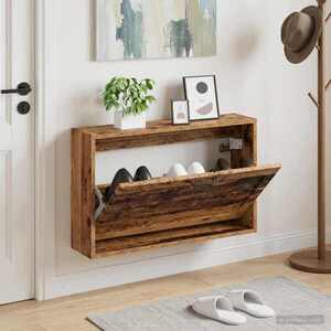 Imagine vidaXL Dulap pentru pantofi montat pe perete UTRECHT 71 x 17 x 43 cm
