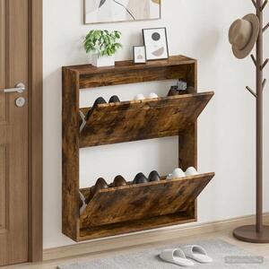 Imagine vidaXL Dulap pentru pantofi montat pe perete UTRECHT 71 x 17 x 86 cm