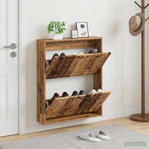 Imagine vidaXL Dulap pentru pantofi montat pe perete UTRECHT 71 x 17 x 86 cm