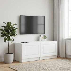 Imagine vidaXL Cabinet TV Alb foarte lucios Lemn prelucrat